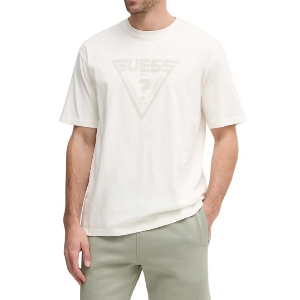 GUESS AZHA CN OVER T-SHIRT ΜΠΛΟΥΖΑ ΑΝΔΡΙΚΗ WHITE