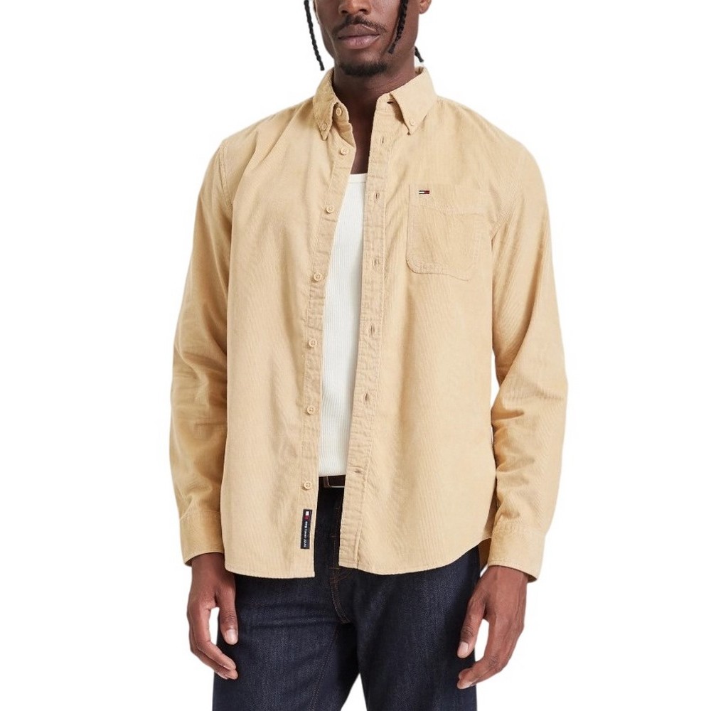 TOMMY JEANS REG BABY CORDUROY SHIRT EXT ΠΟΥΚΑΜΙΣΟ ΑΝΔΡΙΚΟ SAND