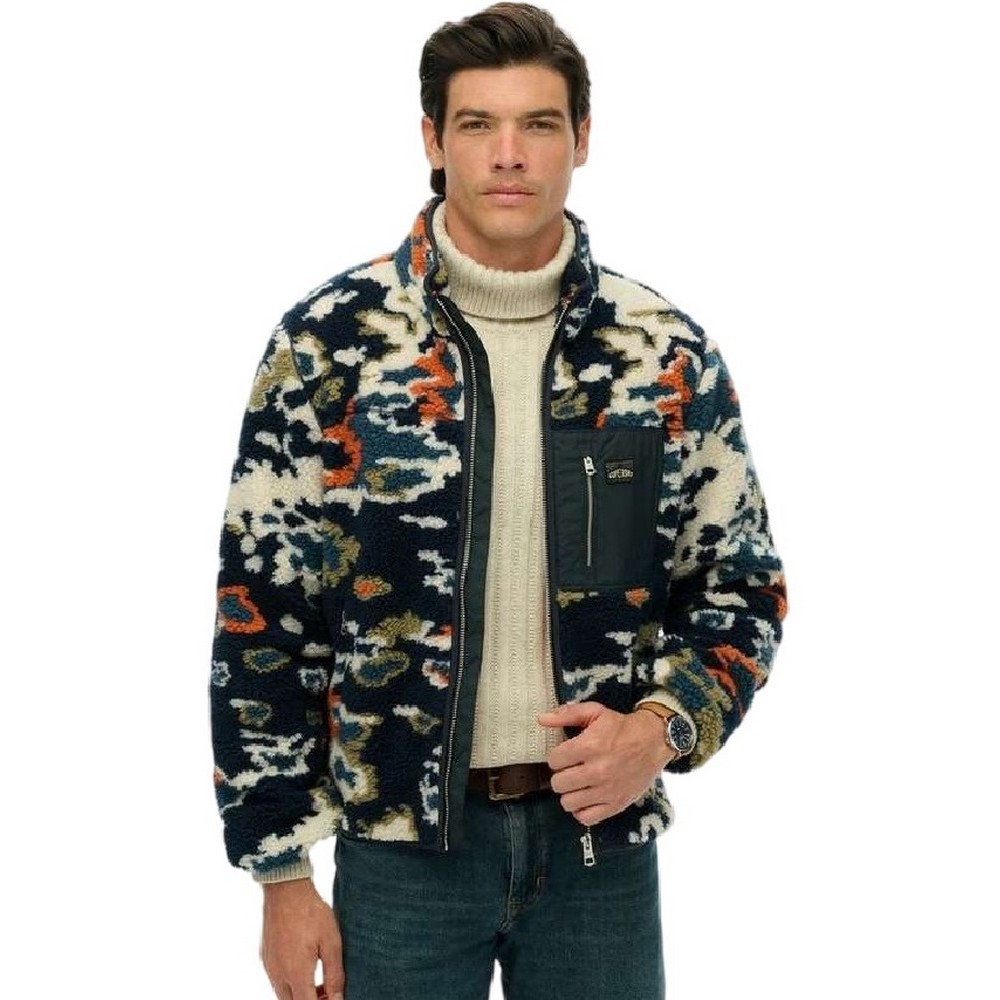SUPERDRY D2 OVIN PRINTED FLEECE ZIP THRU ΜΠΟΥΦΑΝ ΑΝΔΡΙΚΟ MULTI