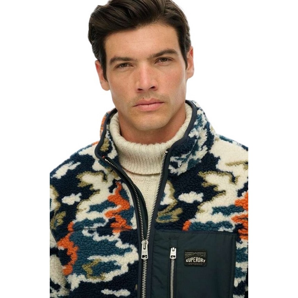 SUPERDRY D2 OVIN PRINTED FLEECE ZIP THRU ΜΠΟΥΦΑΝ ΑΝΔΡΙΚΟ MULTI