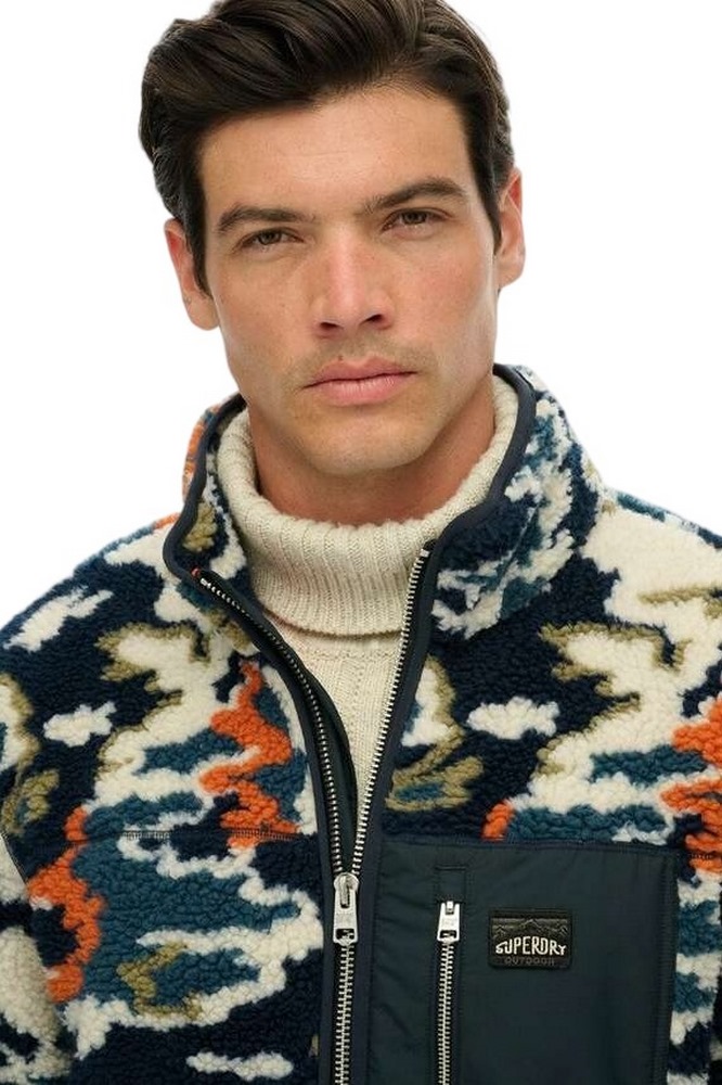 SUPERDRY D2 OVIN PRINTED FLEECE ZIP THRU ΜΠΟΥΦΑΝ ΑΝΔΡΙΚΟ MULTI