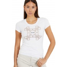 GUESS LOGO T-SHIRT ΜΠΛΟΥΖΑ  ΓΥΝΑΙΚΕΙΑ WHITE