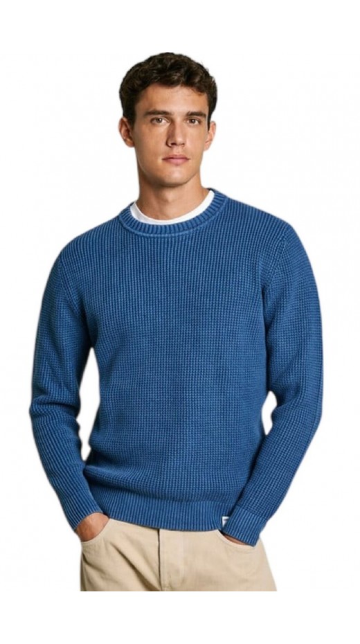 PEPE JEANS LONDON DROP 2 MADDOX ΜΠΛΟΥΖΑ ΠΛΕΚΤΗ ΑΝΔΡΙΚΗ BLUE