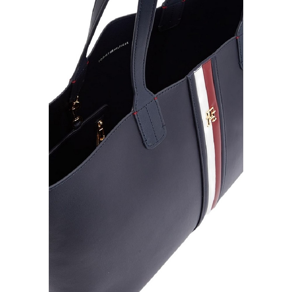 TOMMY HILFIGER ICONIC TOMMY TOTE PUFFY ΤΣΑΝΤΑ ΓΥΝΑΙΚΕΙΑ NAVY