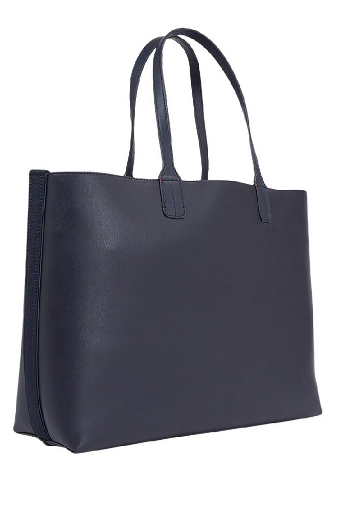 TOMMY HILFIGER ICONIC TOMMY TOTE PUFFY ΤΣΑΝΤΑ ΓΥΝΑΙΚΕΙΑ NAVY