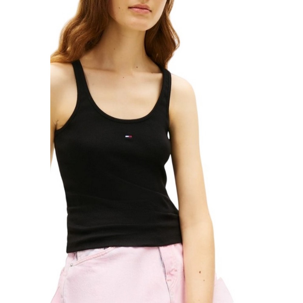 TOMMY JEANS SLIM RACER BACK RIB TANK ΤΟΠ ΓΥΝΑΙΚΕΙΟ BLACK