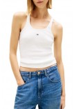 TOMMY JEANS SLIM RACER BACK RIB TANK ΤΟΠ ΓΥΝΑΙΚΕΙΟ ECRU