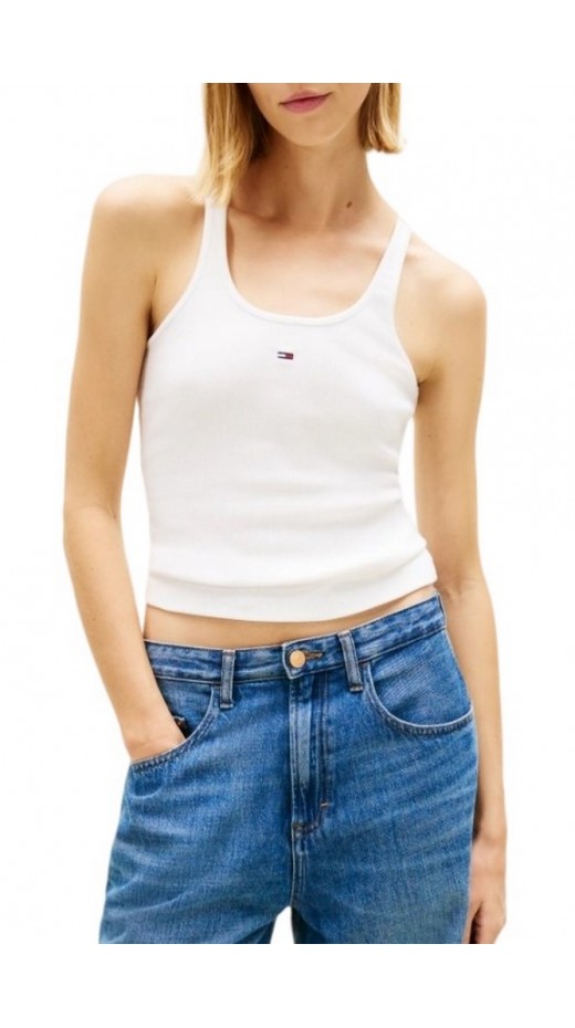 TOMMY JEANS SLIM RACER BACK RIB TANK ΤΟΠ ΓΥΝΑΙΚΕΙΟ ECRU
