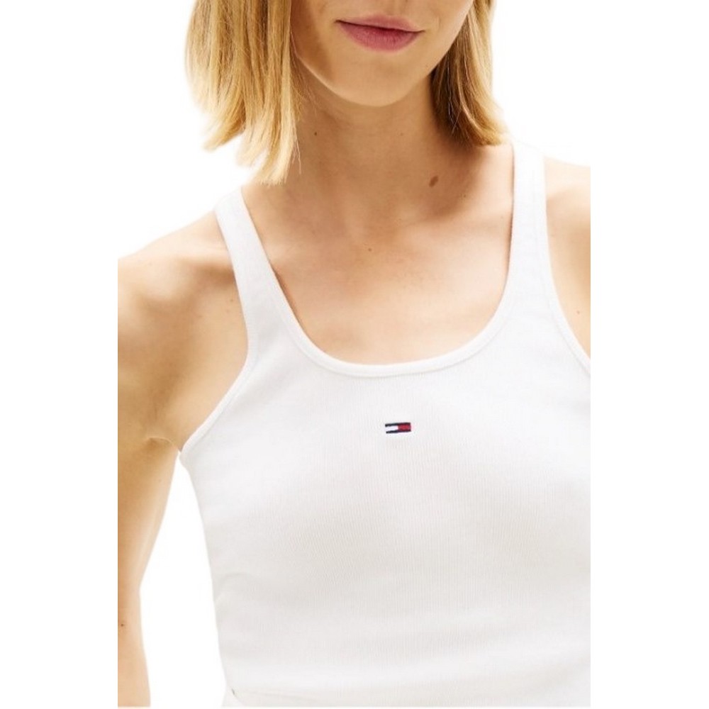 TOMMY JEANS SLIM RACER BACK RIB TANK ΤΟΠ ΓΥΝΑΙΚΕΙΟ ECRU