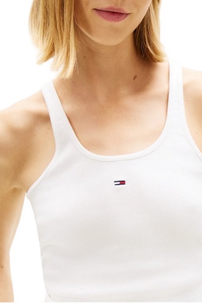 TOMMY JEANS SLIM RACER BACK RIB TANK ΤΟΠ ΓΥΝΑΙΚΕΙΟ ECRU