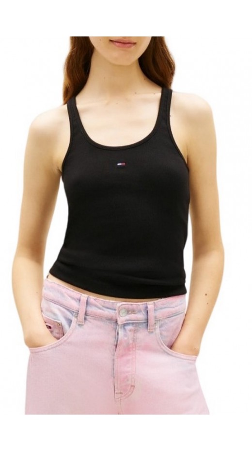 TOMMY JEANS SLIM RACER BACK RIB TANK ΤΟΠ ΓΥΝΑΙΚΕΙΟ BLACK