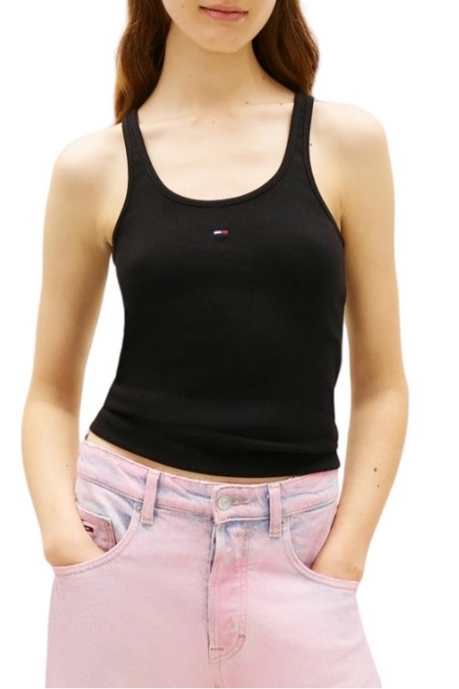 TOMMY JEANS SLIM RACER BACK RIB TANK ΤΟΠ ΓΥΝΑΙΚΕΙΟ BLACK