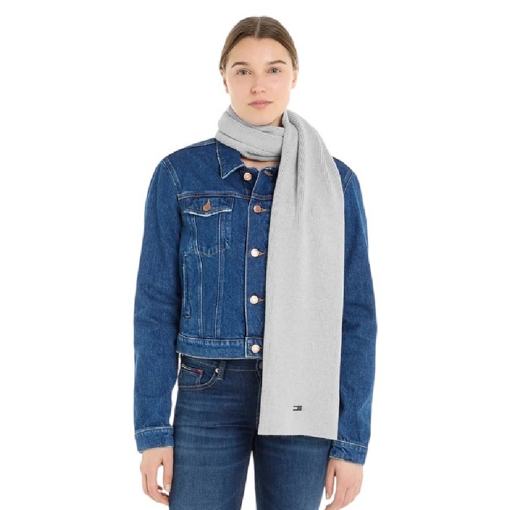 TOMMY HILFIGER TJW FLAG SCARF ΚΑΣΚΟΛ ΓΥΝΑΙΚΕΙΟ GREY