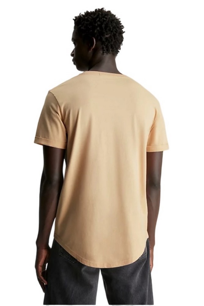 CALVIN KLEIN JEANS BADGE ROUND HEM TEE T-SHIRT ΑΝΔΡΙΚΟ BEIGE