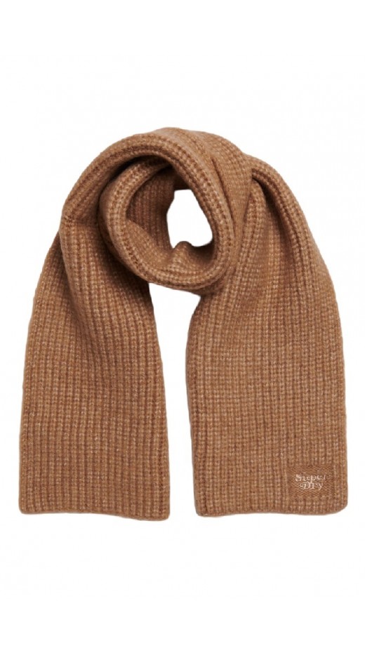 SUPERDRY RIB KNIT SCARF ΚΑΣΚΟΛ ΓΥΝΑΙΚΕΙΟ BROWN