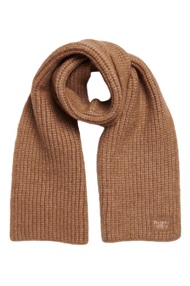 SUPERDRY RIB KNIT SCARF ΚΑΣΚΟΛ ΓΥΝΑΙΚΕΙΟ BROWN