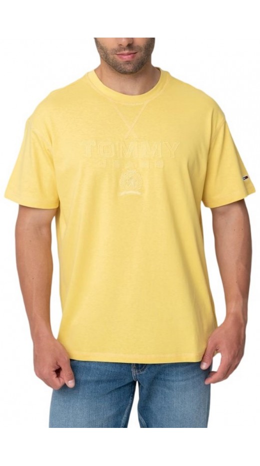 TOMMY JEANS RLX TONAL CREST TEE T-SHIRT ΜΠΛΟΥΖΑ ΑΝΔΡΙΚΗ YELLOW