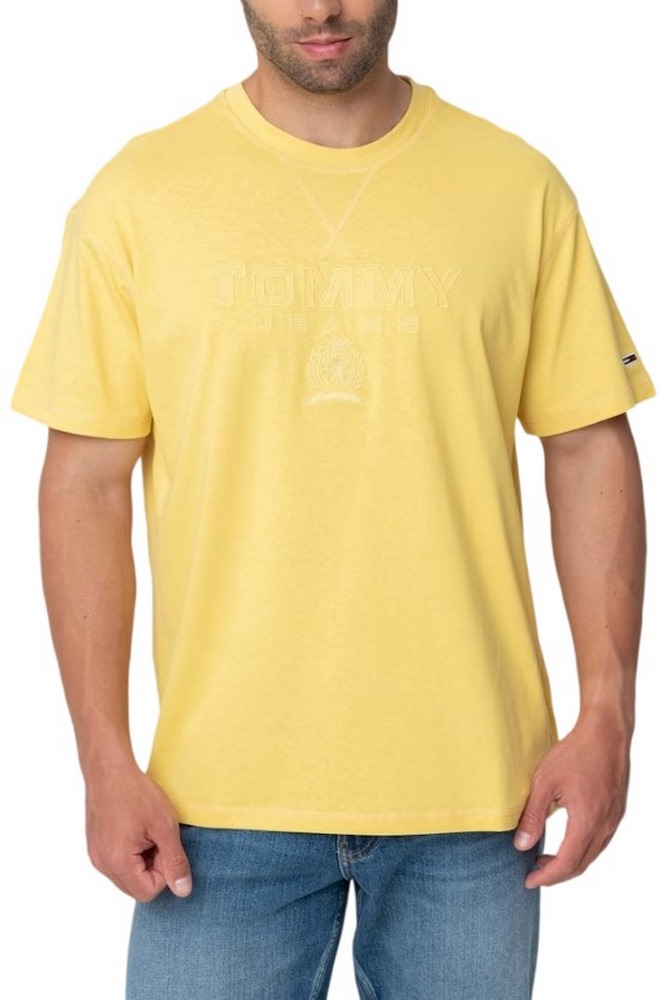 TOMMY JEANS RLX TONAL CREST TEE T-SHIRT ΜΠΛΟΥΖΑ ΑΝΔΡΙΚΗ YELLOW