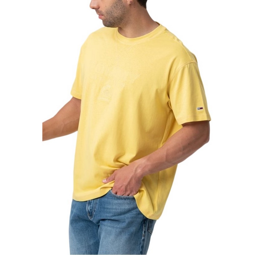 TOMMY JEANS RLX TONAL CREST TEE T-SHIRT ΜΠΛΟΥΖΑ ΑΝΔΡΙΚΗ YELLOW