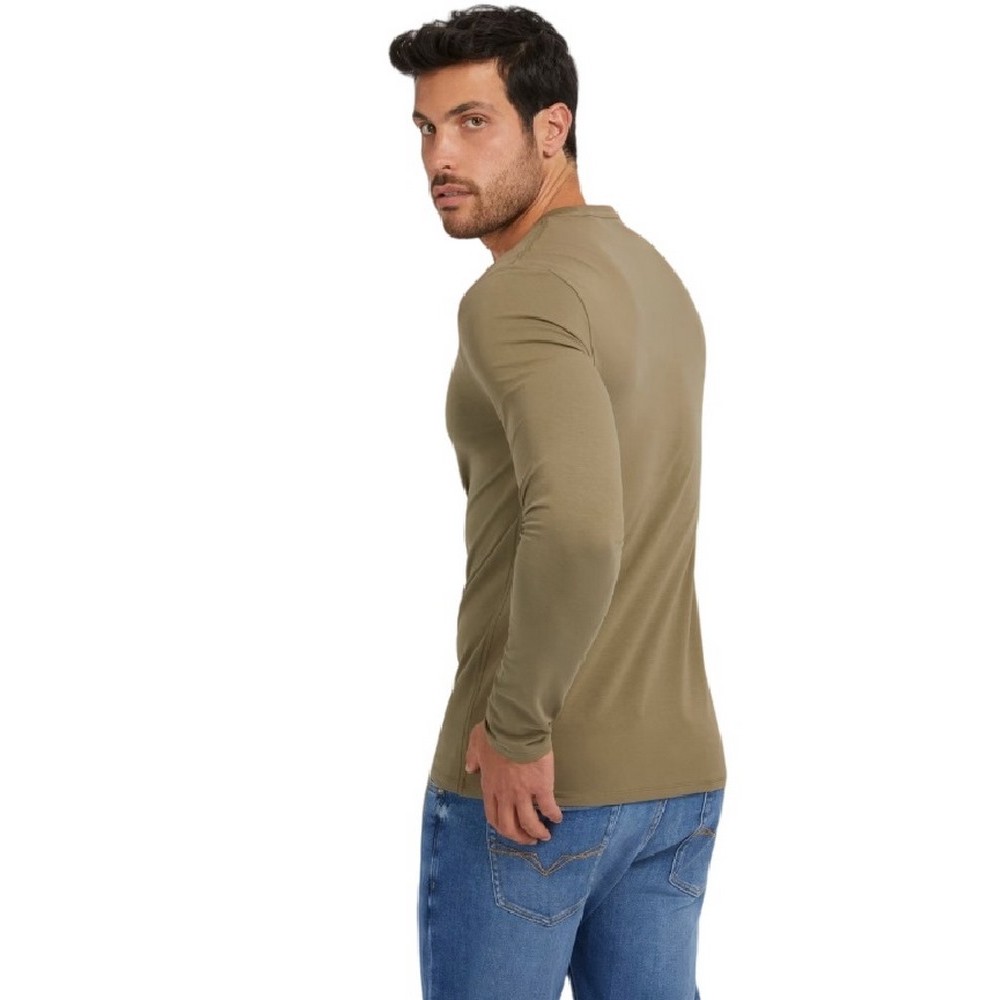 GUESS CN LS CORE TEE ΜΠΛΟΥΖΑ  ΑΝΔΡΙΚΗ KHAKI