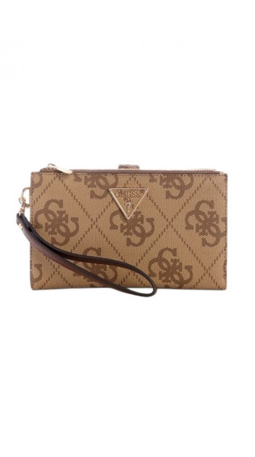 GUESS LAUREL II SLG DBL ZIP ORGNZR ΠΟΡΤΟΦΟΛΙ ΓΥΝΑΙΚΕΙΟ LATTE