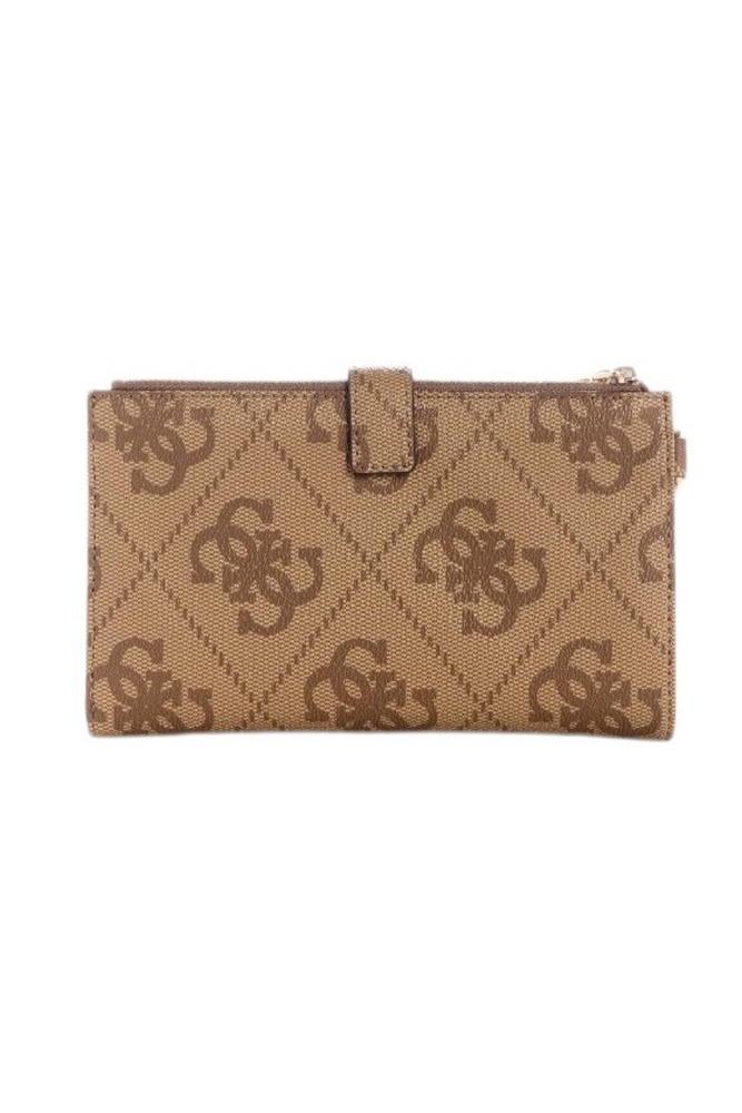 GUESS LAUREL II SLG DBL ZIP ORGNZR ΠΟΡΤΟΦΟΛΙ ΓΥΝΑΙΚΕΙΟ LATTE
