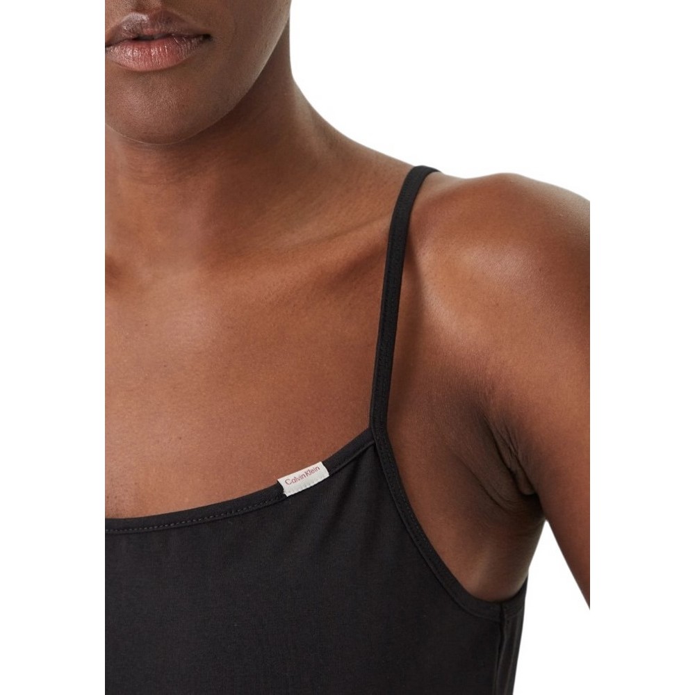 CALVIN KLEIN JEANS SL COTTON STRETCH STRAP CAMI ΤΟΠ ΓΥΝΑΙΚΕΙΟ BLACK