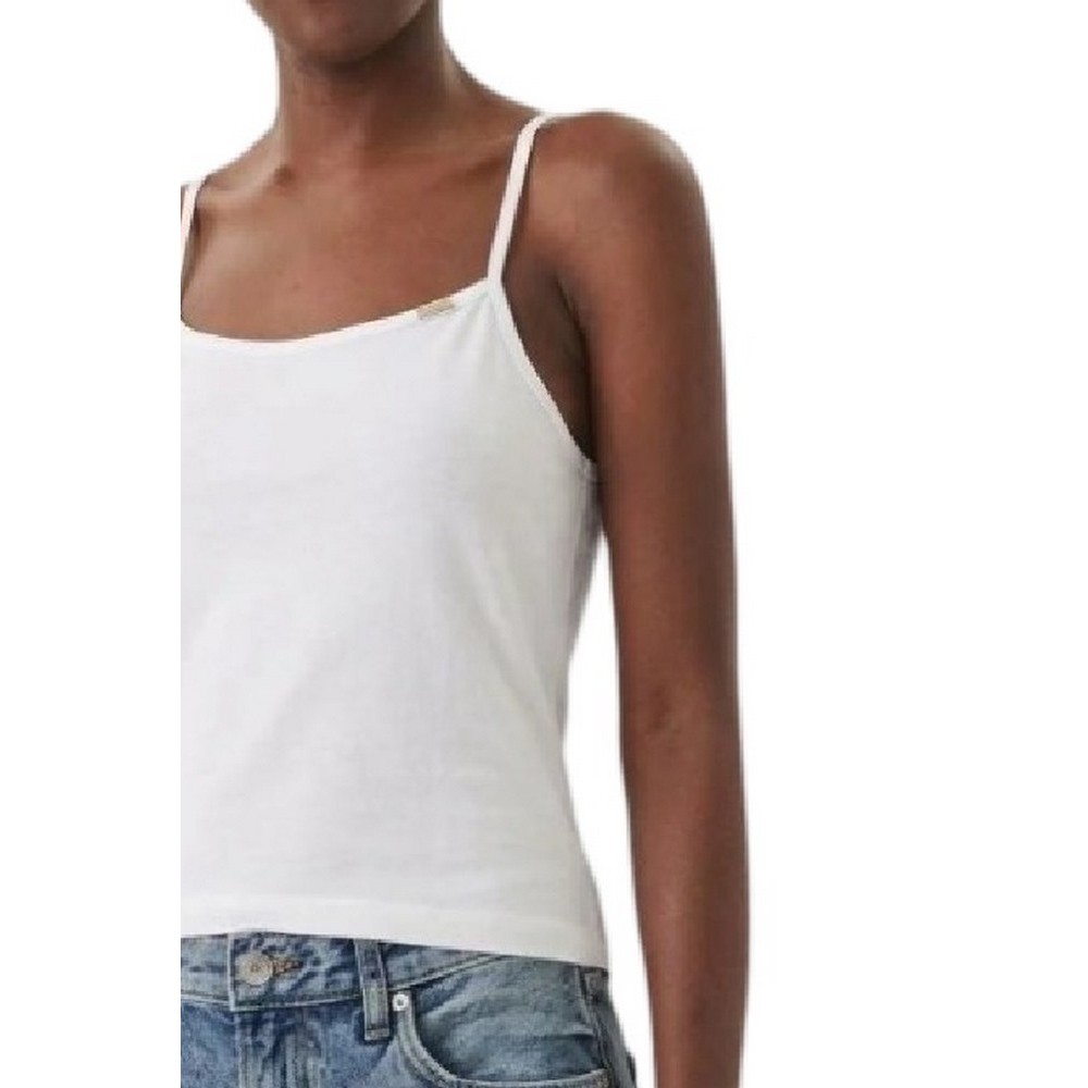 CALVIN KLEIN JEANS SL COTTON STRETCH STRAP CAMI ΤΟΠ ΓΥΝΑΙΚΕΙΟ BRIGHT WHITE