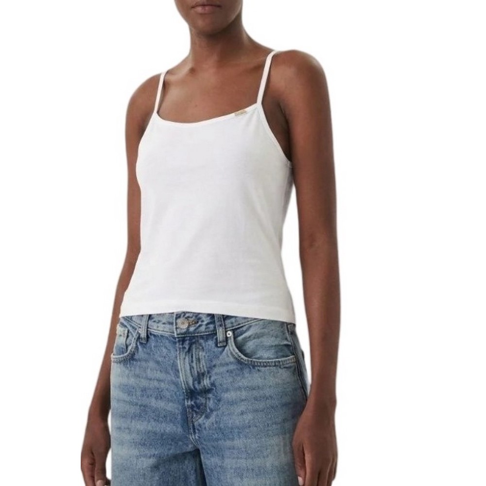 CALVIN KLEIN JEANS SL COTTON STRETCH STRAP CAMI ΤΟΠ ΓΥΝΑΙΚΕΙΟ BRIGHT WHITE