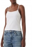 CALVIN KLEIN JEANS SL COTTON STRETCH STRAP CAMI ΤΟΠ ΓΥΝΑΙΚΕΙΟ BRIGHT WHITE