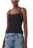 CALVIN KLEIN JEANS SL COTTON STRETCH STRAP CAMI ΤΟΠ ΓΥΝΑΙΚΕΙΟ BLACK