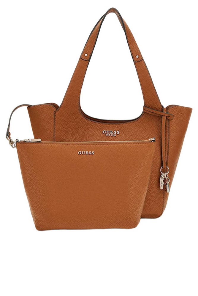 GUESS CALISTA 2 IN 1 TOTE ΤΣΑΝΤΑ ΓΥΝΑΙΚΕΙΑ CARAMEL