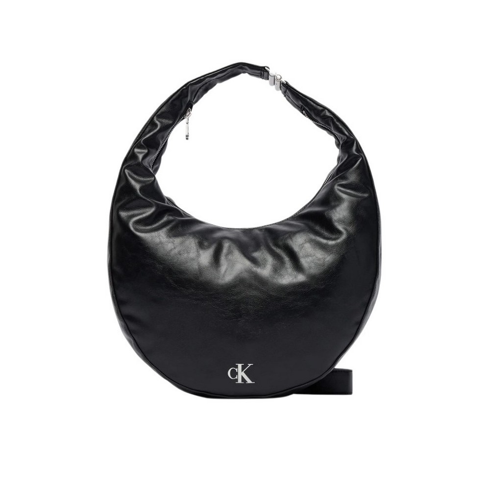 CALVIN KLEIN BUCKLE CONVERTIBLE HOBO BAG ΤΣΑΝΤΑ ΓΥΝΑΙΚΕΙΑ BLACK