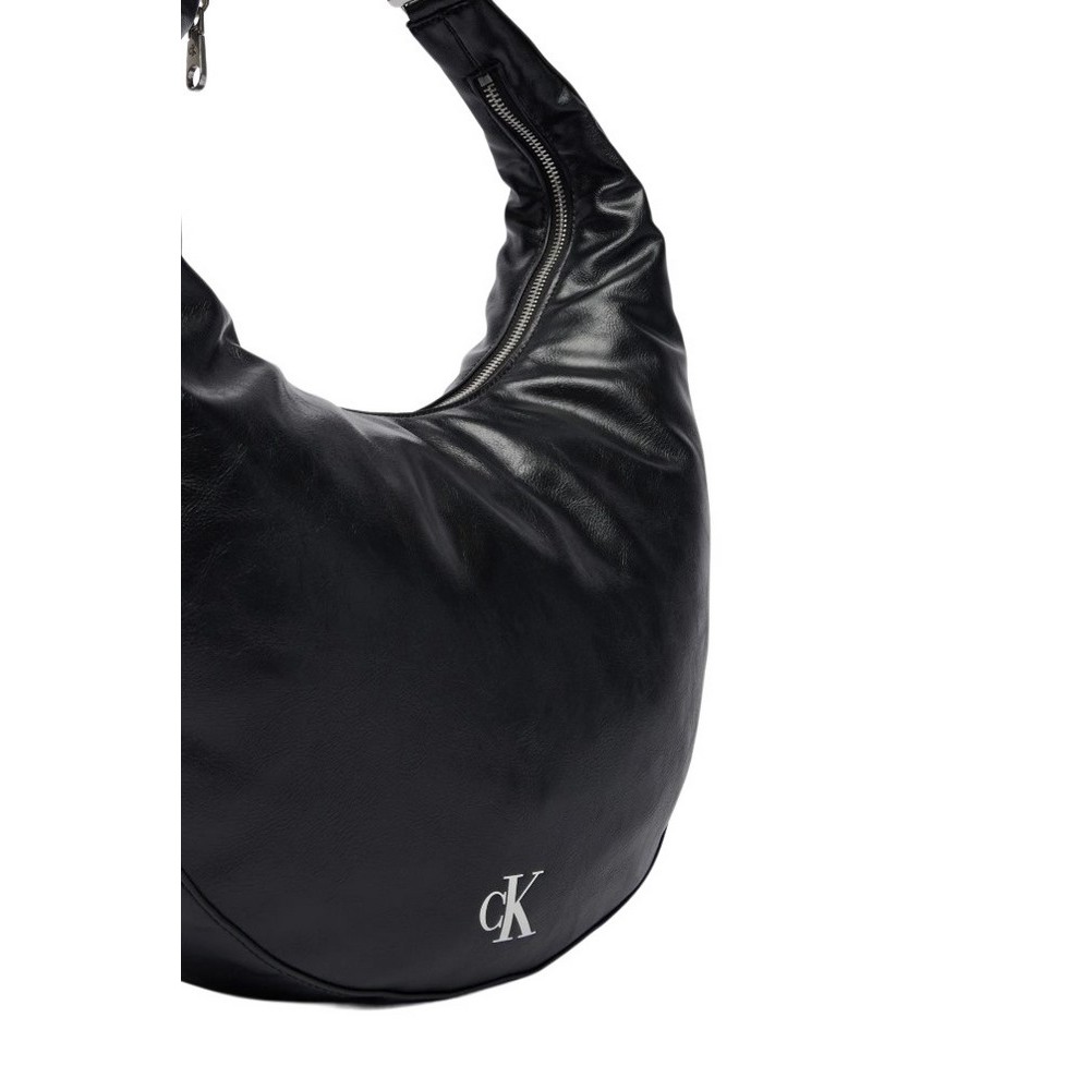 CALVIN KLEIN BUCKLE CONVERTIBLE HOBO BAG ΤΣΑΝΤΑ ΓΥΝΑΙΚΕΙΑ BLACK
