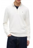 TOMMY JEANS SLM ESS LIGHT ΒΌ ZIP SWTR EXT ΜΠΛΟΥΖΑ ΠΛΕΚΤΗ ΑΝΔΡΙΚΗ OFF WHITE