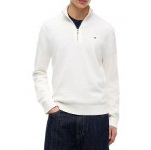 TOMMY JEANS SLM ESS LIGHT ΒΌ ZIP SWTR EXT ΜΠΛΟΥΖΑ ΠΛΕΚΤΗ ΑΝΔΡΙΚΗ OFF WHITE