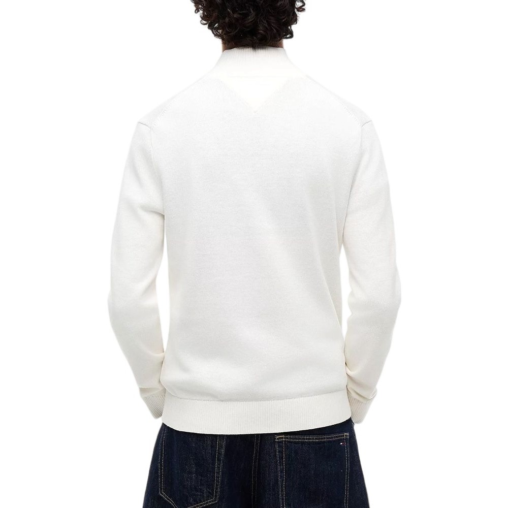 TOMMY JEANS SLM ESS LIGHT ΒΌ ZIP SWTR EXT ΜΠΛΟΥΖΑ ΠΛΕΚΤΗ ΑΝΔΡΙΚΗ OFF WHITE