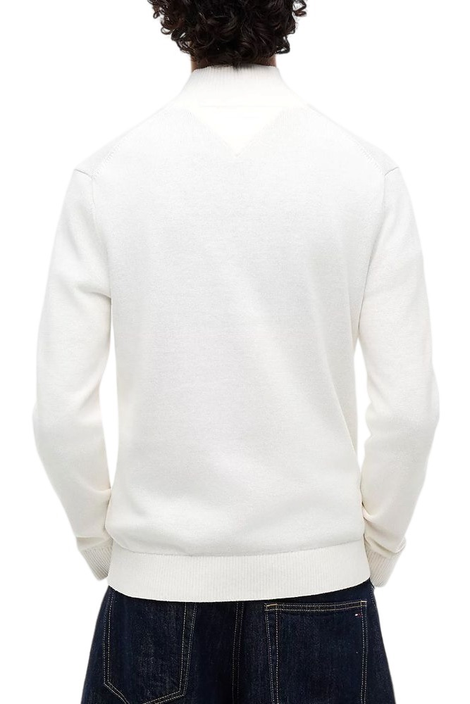 TOMMY JEANS SLM ESS LIGHT ΒΌ ZIP SWTR EXT ΜΠΛΟΥΖΑ ΠΛΕΚΤΗ ΑΝΔΡΙΚΗ OFF WHITE