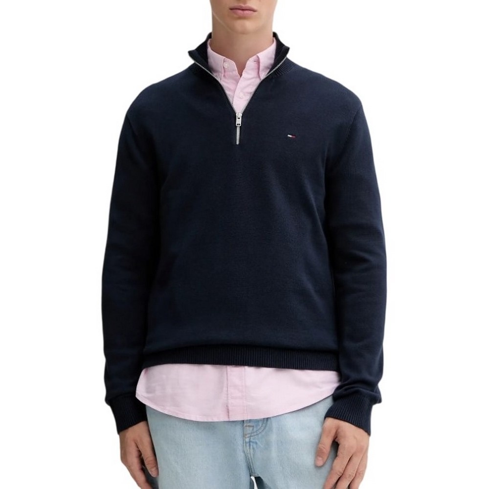 TOMMY JEANS SLM ESS LIGHT ΒΌ ZIP SWTR EXT ΜΠΛΟΥΖΑ ΠΛΕΚΤΗ ΑΝΔΡΙΚΗ NAVY