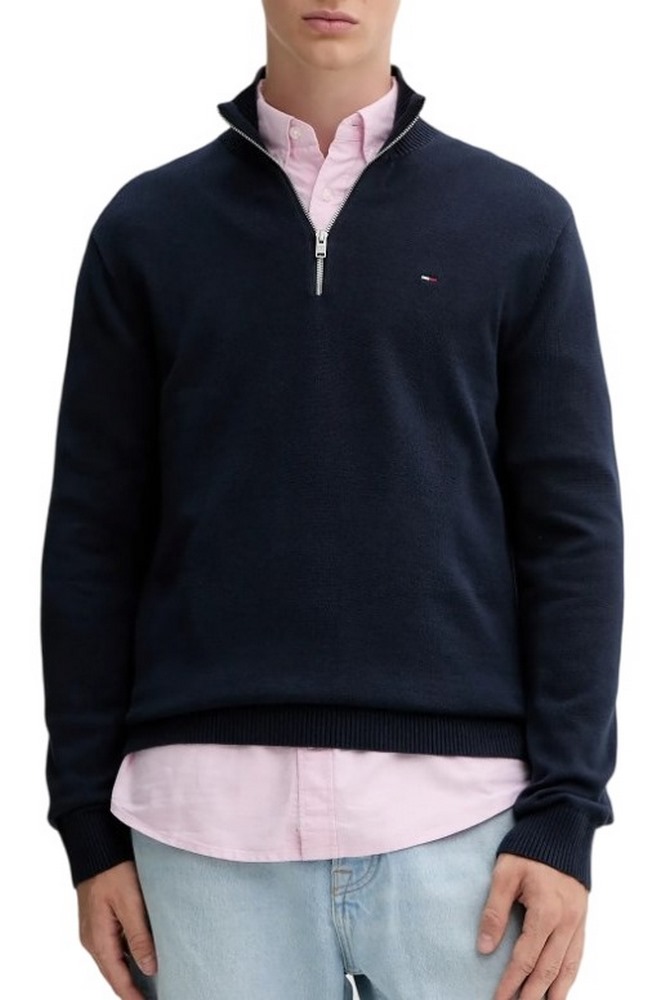TOMMY JEANS SLM ESS LIGHT ΒΌ ZIP SWTR EXT ΜΠΛΟΥΖΑ ΠΛΕΚΤΗ ΑΝΔΡΙΚΗ NAVY