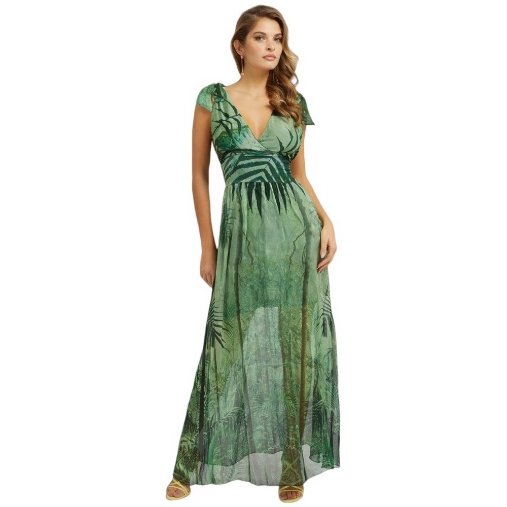 GUESS SL SMOCKED VENUS ΦΟΡΕΜΑ ΓΥΝΑΙΚΕΙΟ GREEN