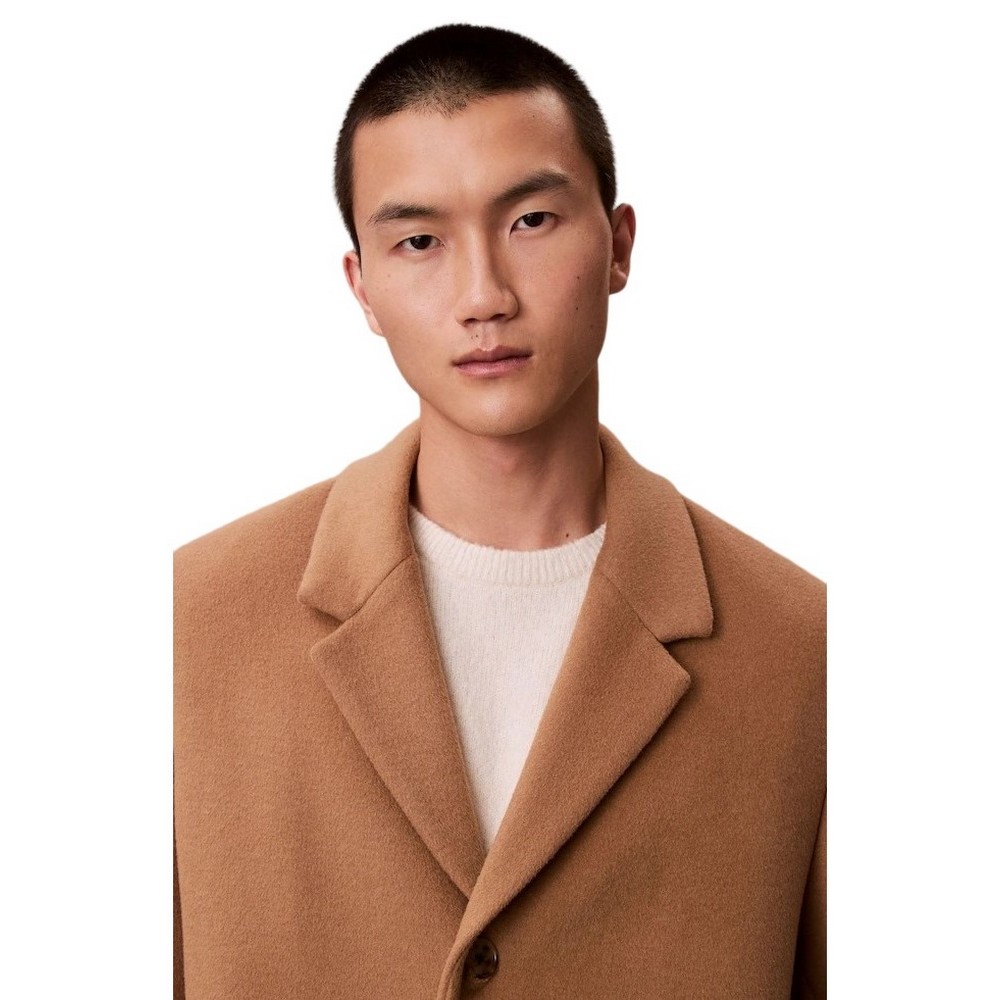 CALVIN KLEIN WOOL BLEND OVERCOAT ΠΑΛΤΟ ΑΝΔΡΙΚΟ BEIGE