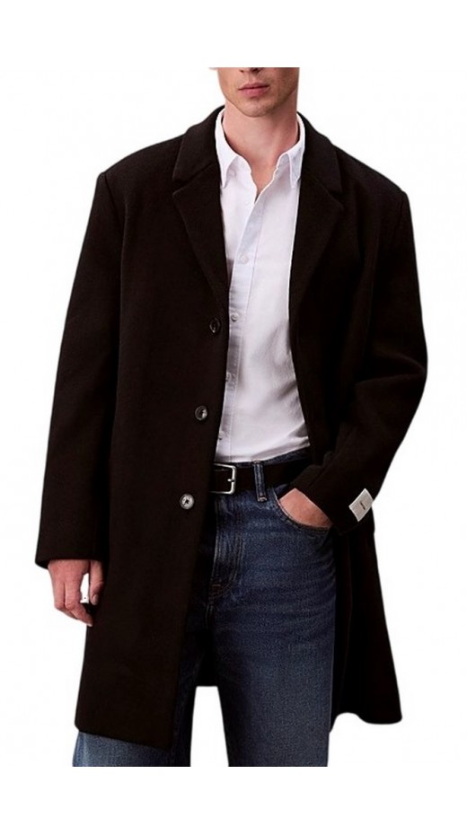 CALVIN KLEIN WOOL BLEND OVERCOAT ΠΑΛΤΟ ΑΝΔΡΙΚΟ BLACK