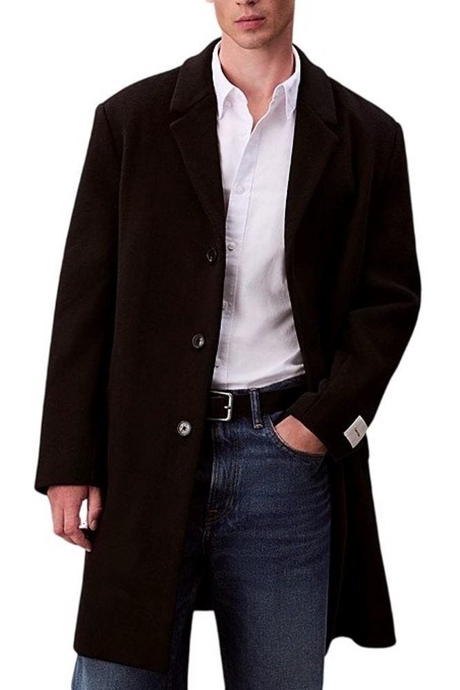 CALVIN KLEIN WOOL BLEND OVERCOAT ΠΑΛΤΟ ΑΝΔΡΙΚΟ BLACK