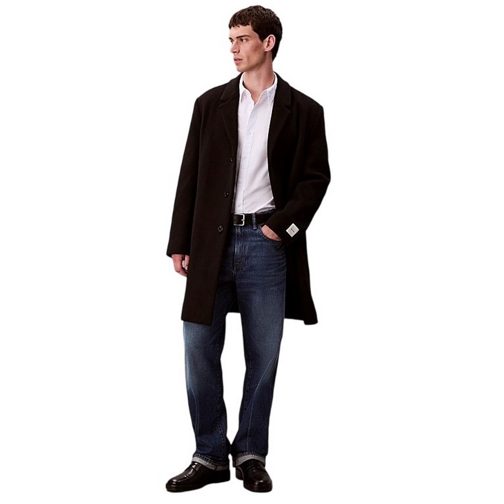 CALVIN KLEIN WOOL BLEND OVERCOAT ΠΑΛΤΟ ΑΝΔΡΙΚΟ BLACK