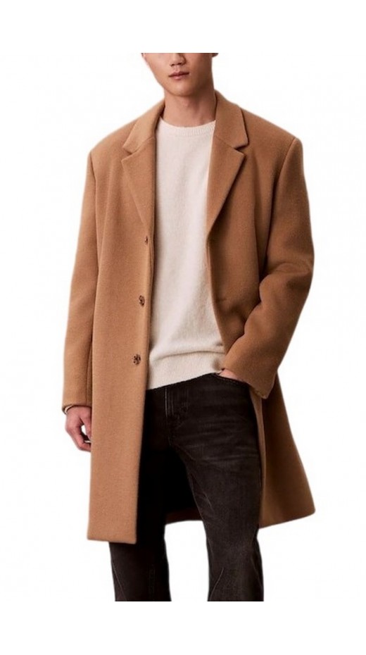 CALVIN KLEIN WOOL BLEND OVERCOAT ΠΑΛΤΟ ΑΝΔΡΙΚΟ BEIGE