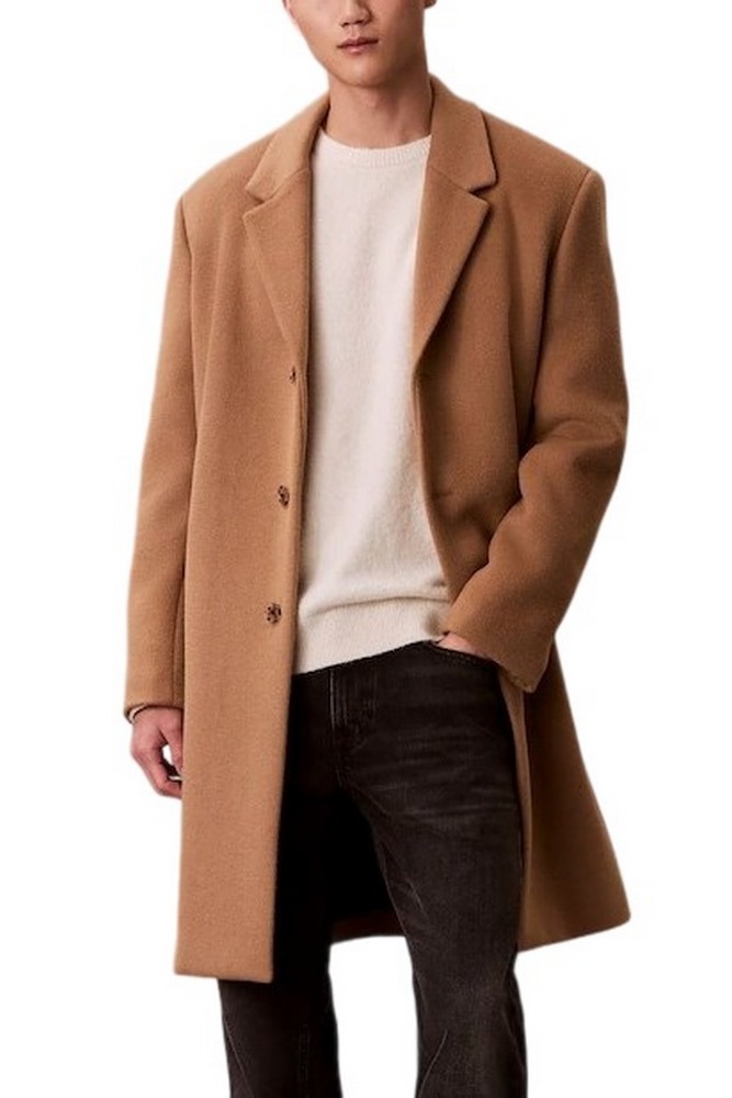 CALVIN KLEIN WOOL BLEND OVERCOAT ΠΑΛΤΟ ΑΝΔΡΙΚΟ BEIGE