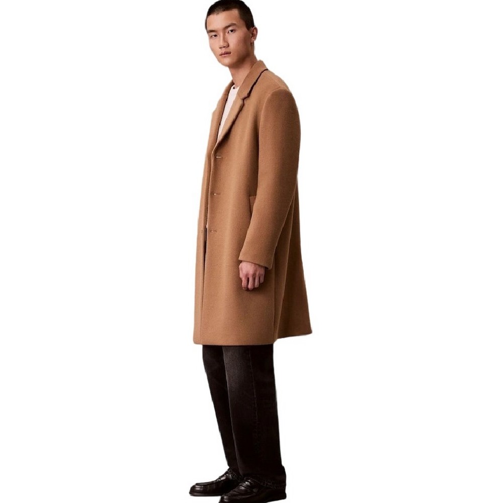 CALVIN KLEIN WOOL BLEND OVERCOAT ΠΑΛΤΟ ΑΝΔΡΙΚΟ BEIGE