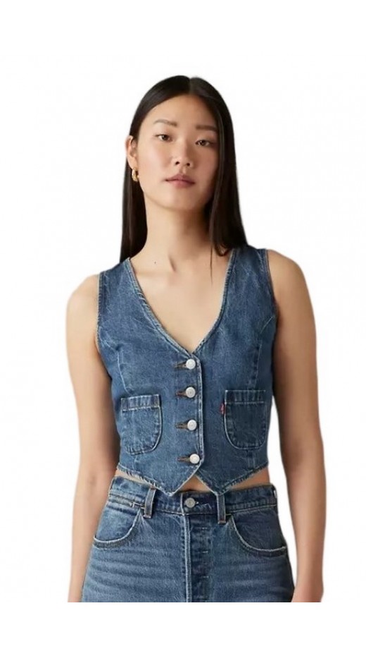 LEVIS TAILORED VEST DENIM ΓΙΛΕΚΟ ΓΥΝΑΙΚΕΙΟ BLUΕ DENIM