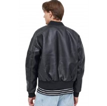 CALVIN KLEIN JEANS FAUX LEATHER BOMBER JACKET ΜΠΟΥΦΑΝ ΑΝΔΡΙΚΟ BLACK